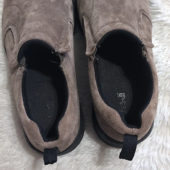 Duluth Brown Wild Boar Suede Mocs Slip Resistant Loafers Size 10 - Picture 6 of 8